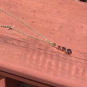 18” 10kt gold & Garnet & Diamond necklace